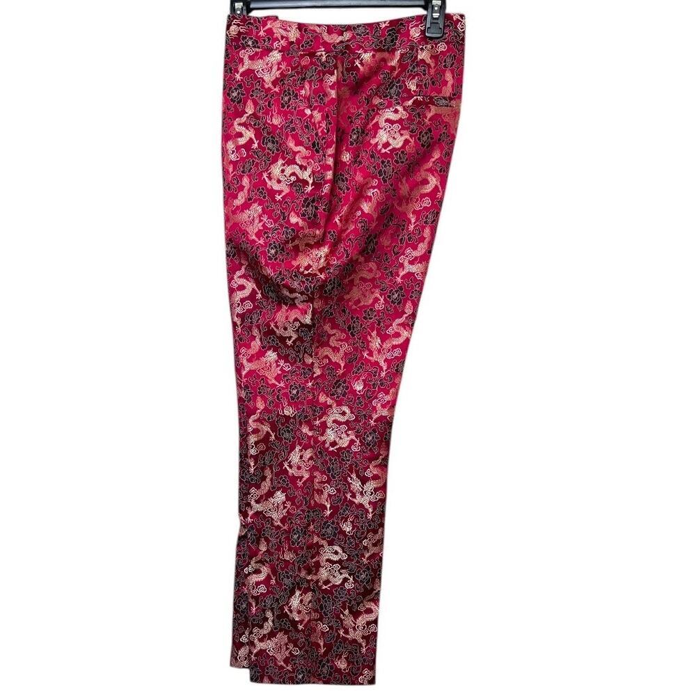 INC Jacquard Skinny Leg Cropped Pants Lunar New Year Print in Red Women’s Sz. 10